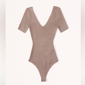 Abercrombie Short-Sleeve V-Neck Sweater Bodysuit